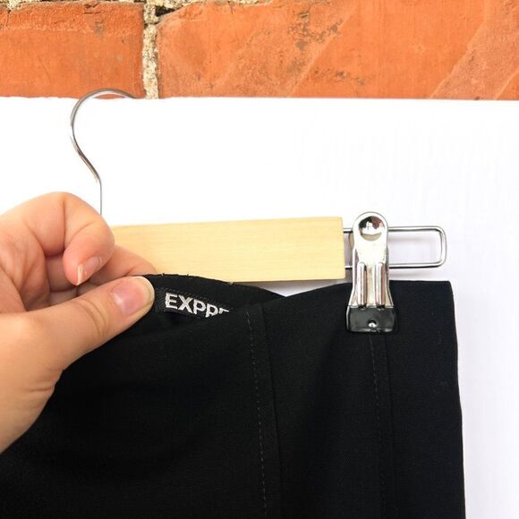 Express Black Pleated Accordion Detail Pencil Business Skirt Size 2 - Picture 4 of 8